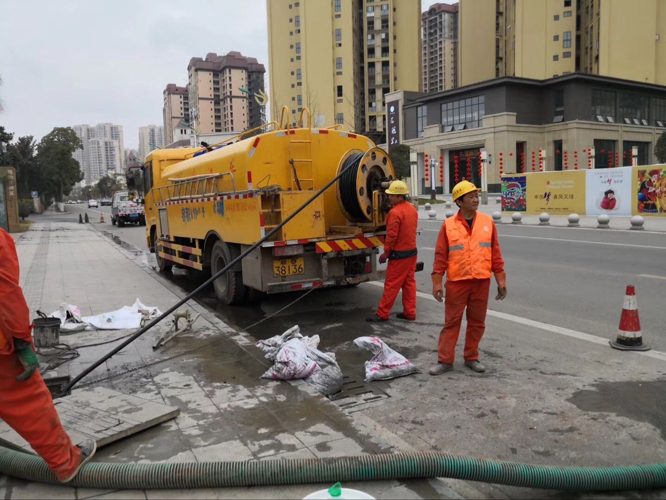 富文镇排污管道清淤-管道清洗